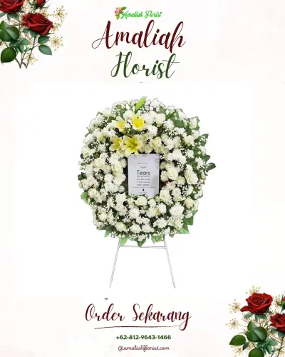 Krans Bunga Duka Cita di Sayang